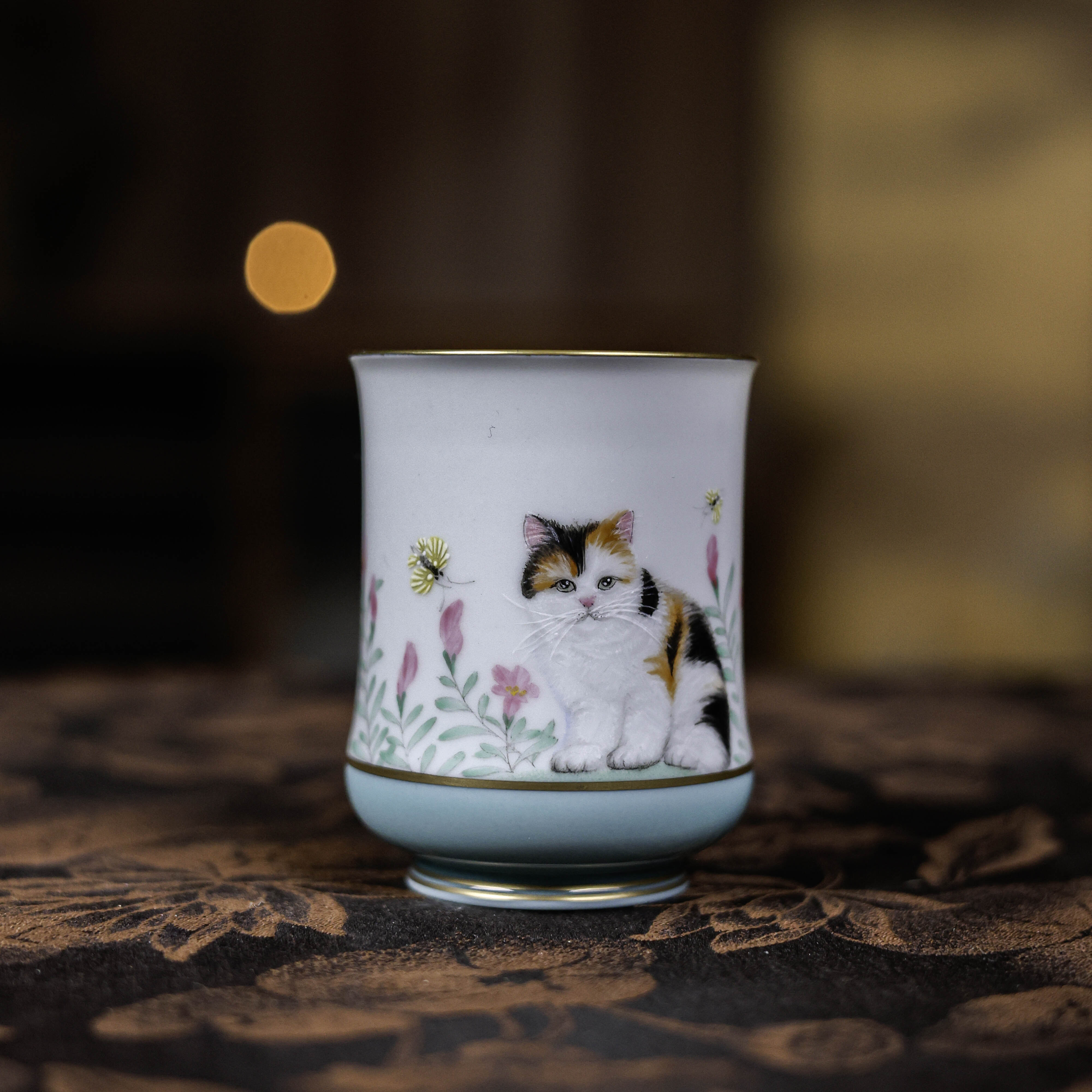 【九姐爱喝茶】天水碧百合猫主人杯100ml（华隐S0869）