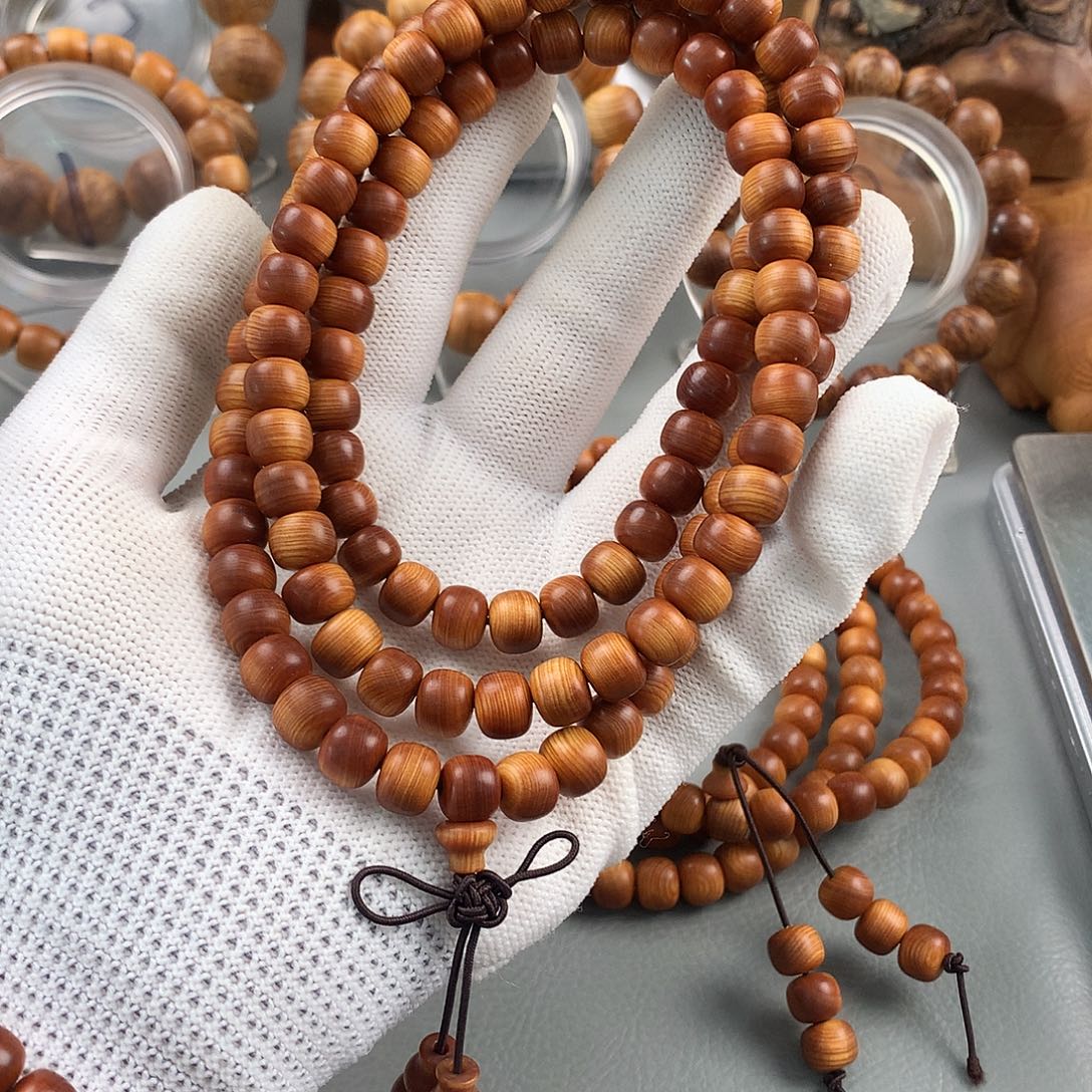 ༼***༽无事牌柏木0.7 0.8黑油老型108珠