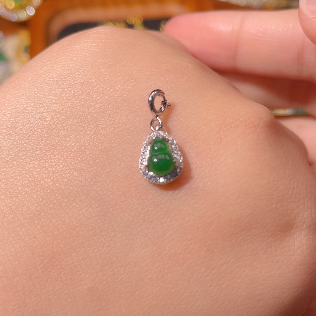 翡翠银S925镶嵌吊坠(不含链)