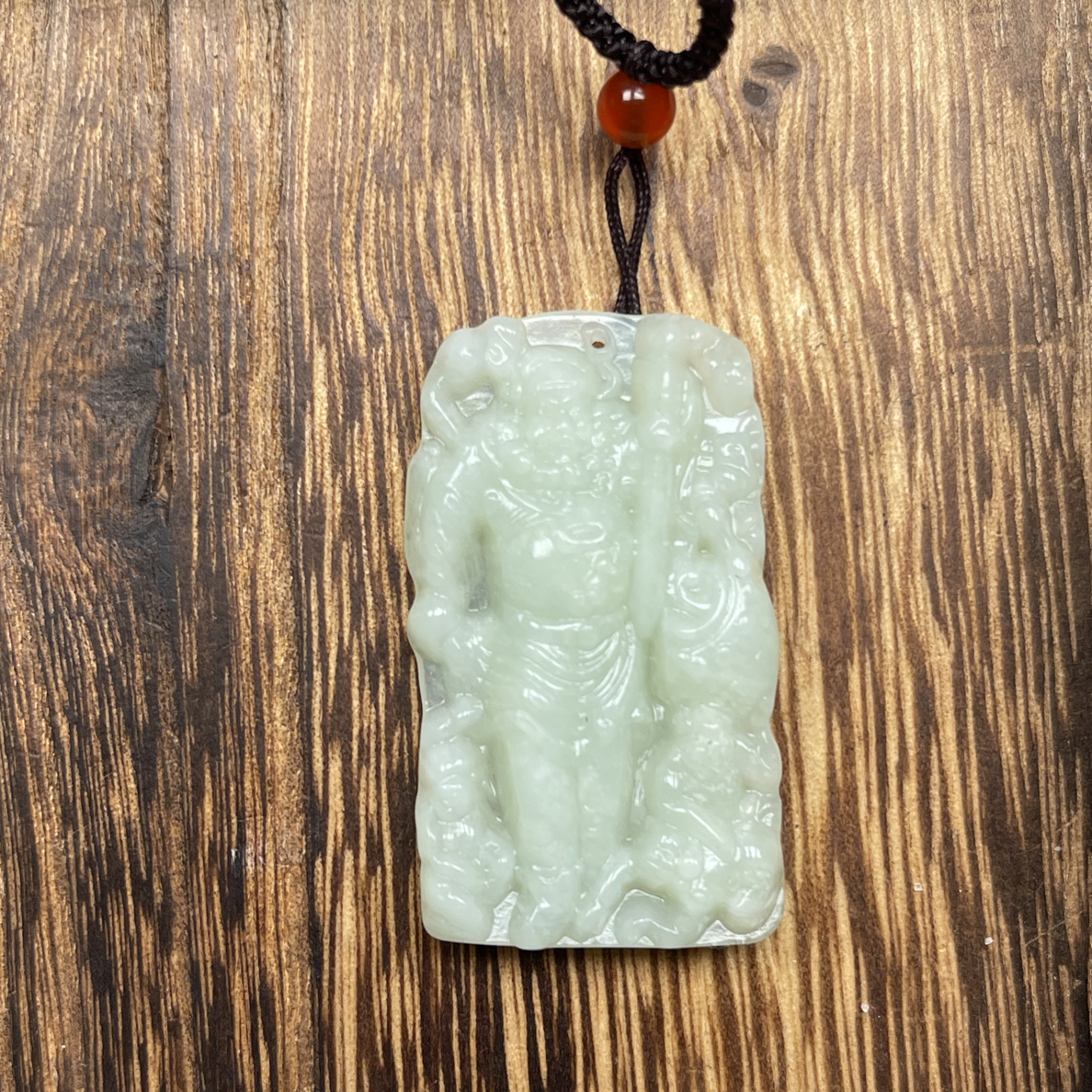 岫玉吊坠挂件忠义千秋武财神招财男女通用玉佩