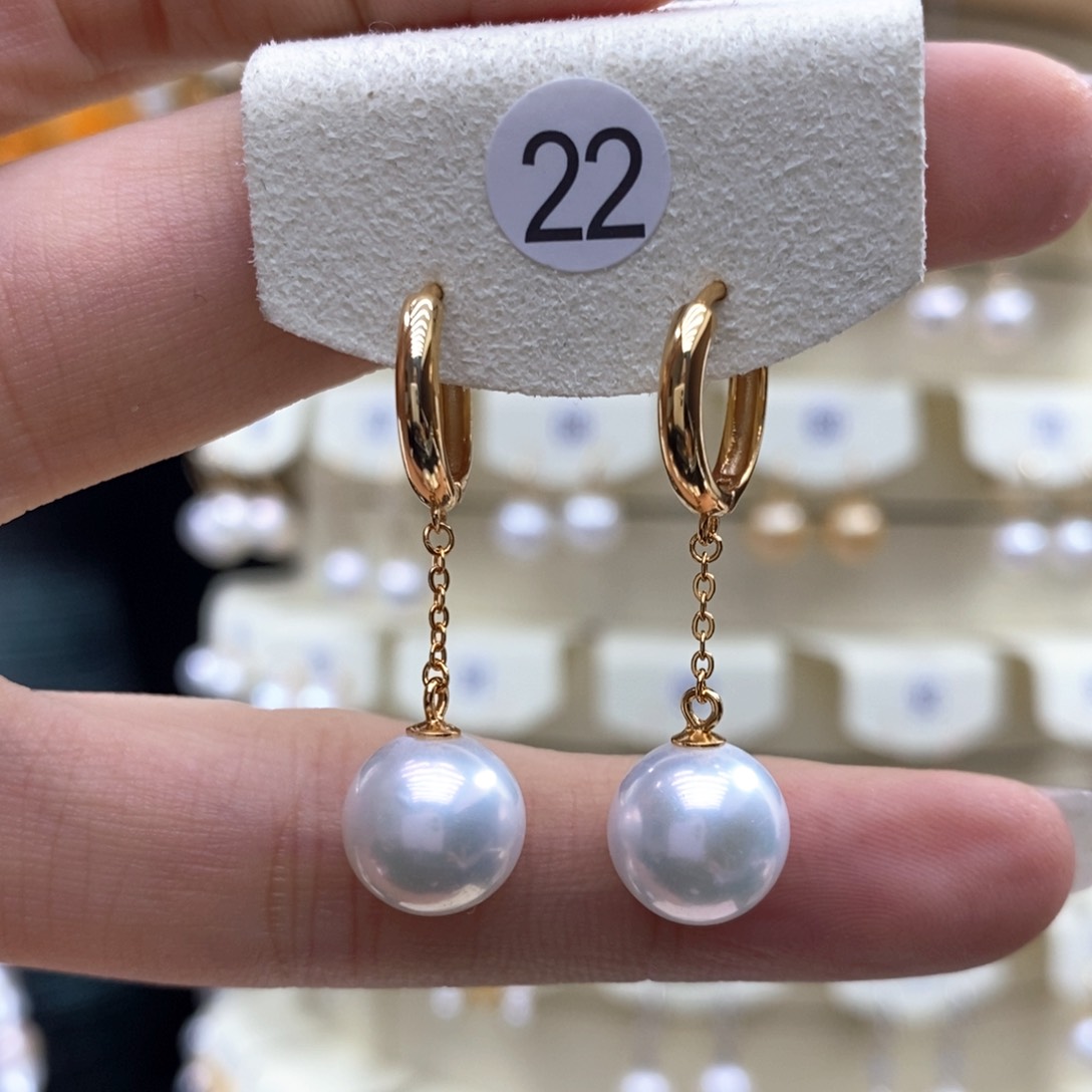 淡水珍珠耳饰银S925镶嵌