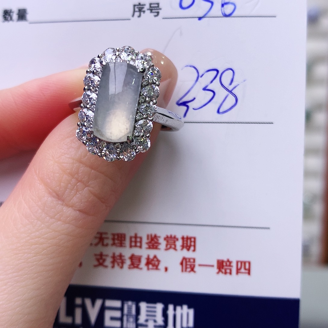 银S925镶嵌戒指翡翠56