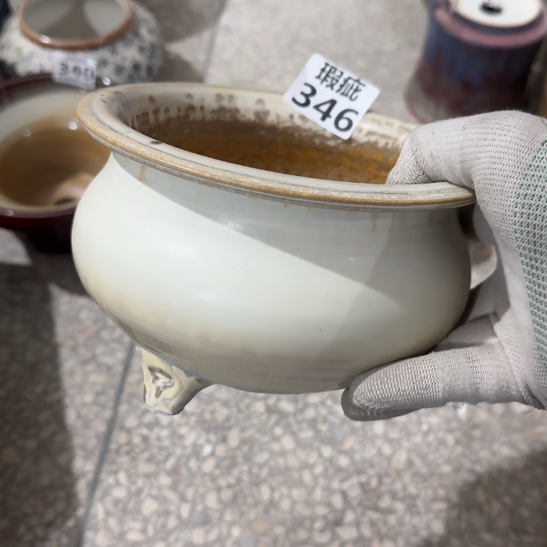 瓷片景德镇手工花盆次品