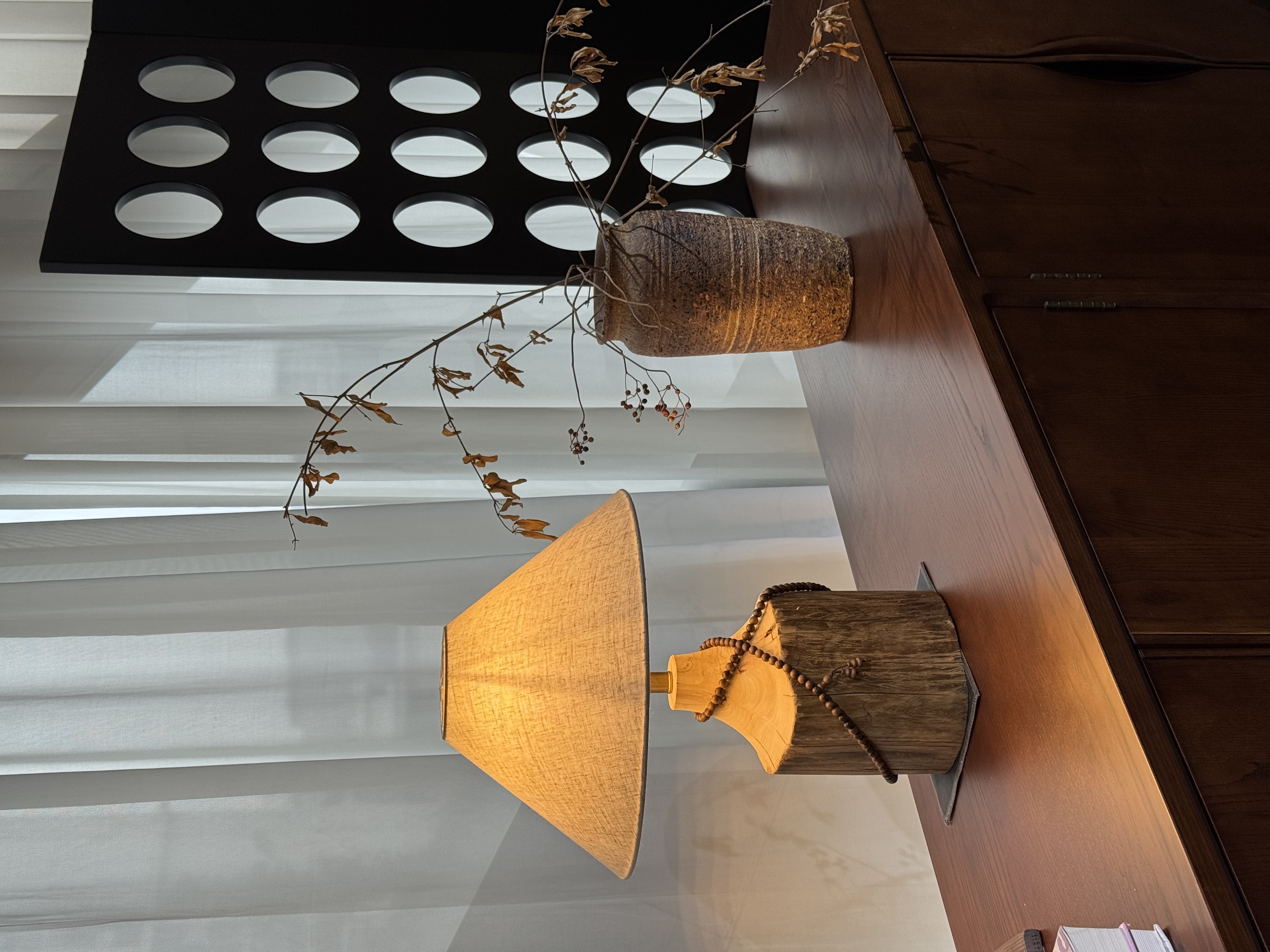 实木手工原创设计师款居家灯茶室灯氛围灯宋式美学北欧原木台灯