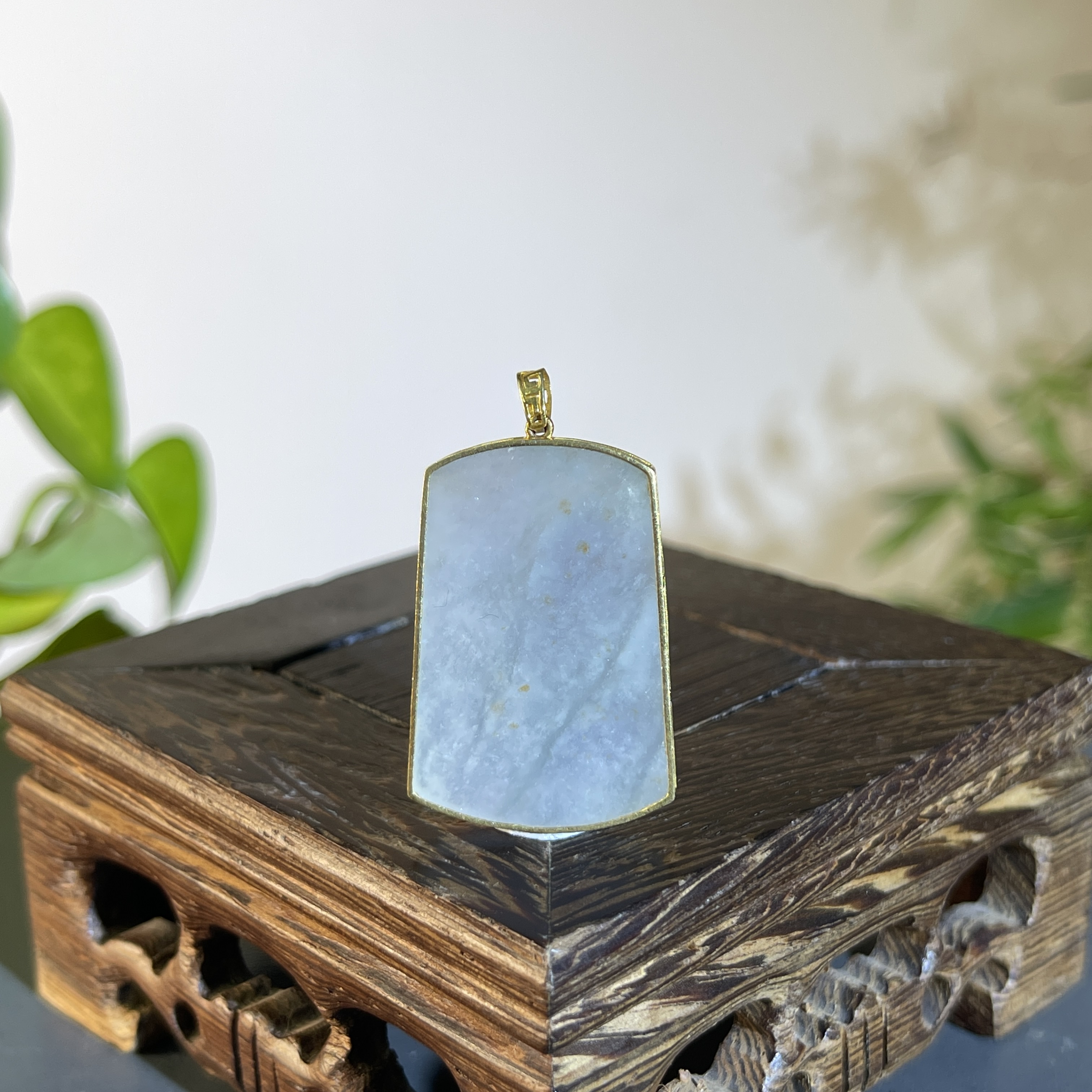 JTB23-63 天然缅甸翡翠A货 18K镶嵌无事牌