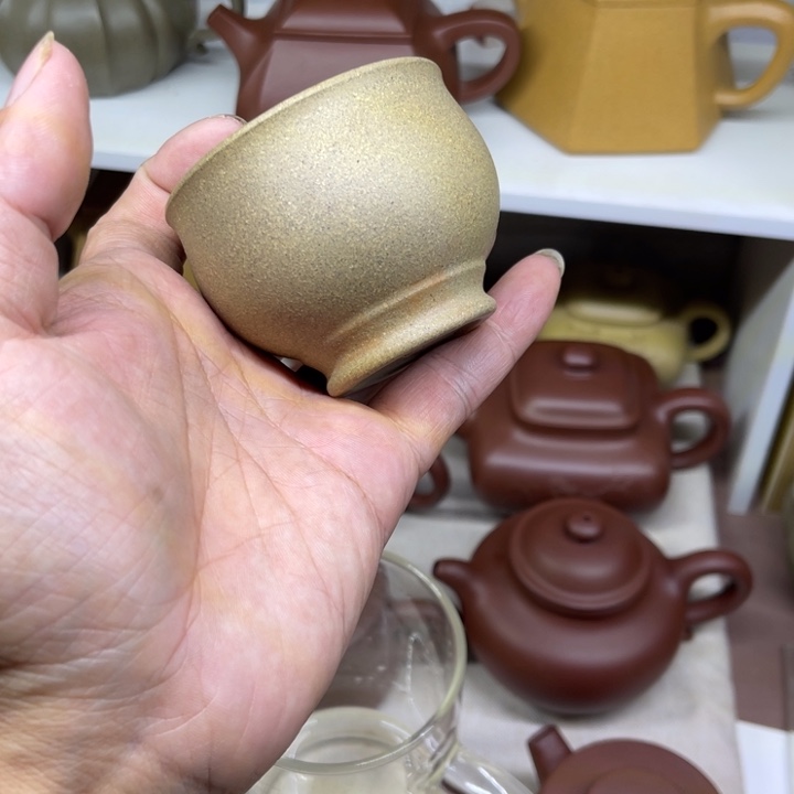 茶杯紫砂雨**步原矿青段主人杯100cc花泥微瑕