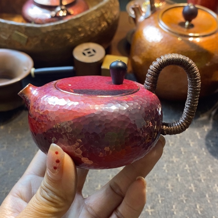 紫铜火焰红泡茶壶