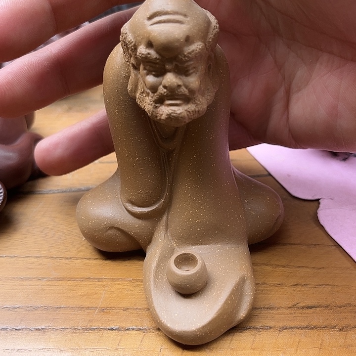 紫砂茶宠崔*。紫砂达摩