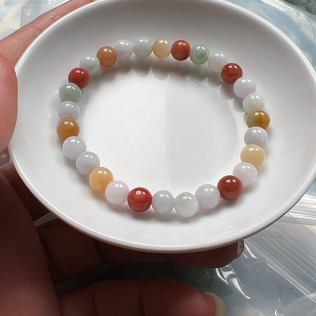 翡翠手链未镶嵌晨**露货主老华