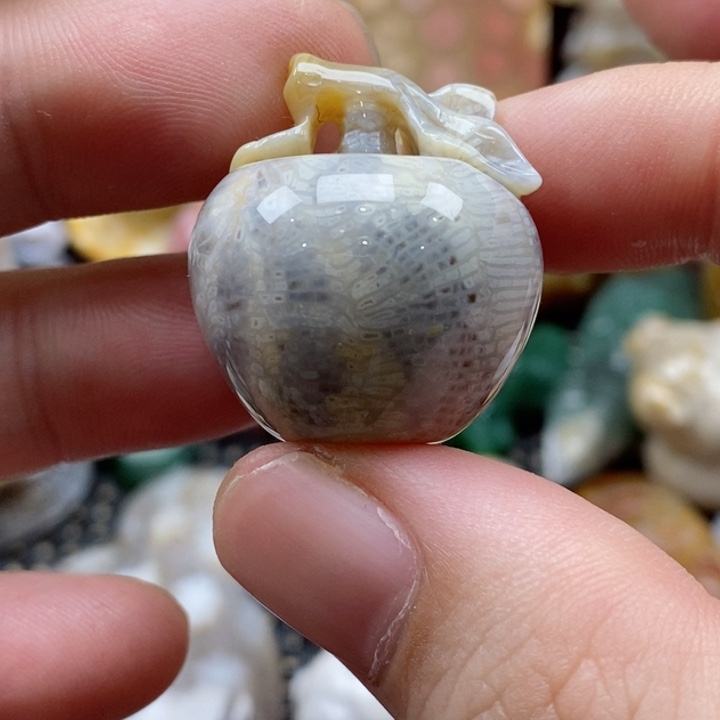 硅化珊瑚（珊瑚玉）颈饰未镶嵌