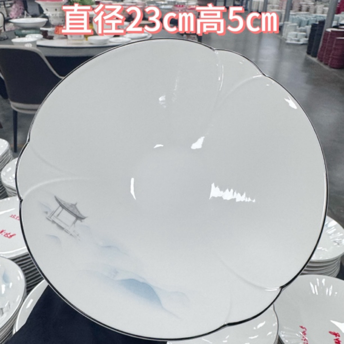 9.5英寸简约创意商用陶瓷菜盘冷菜热菜加厚防烫高颜值盘子