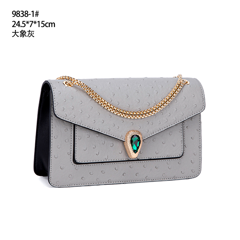【广州特特】QYX-9838-1-大象灰时尚经典通勤拼色女士百搭中号肩包