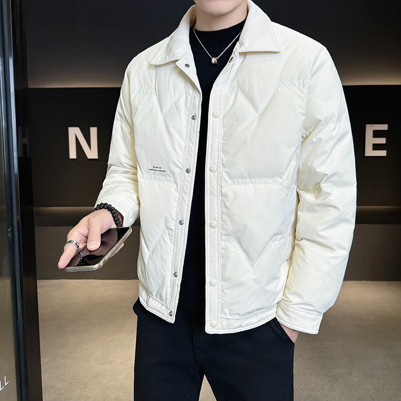 【彤彤】【羽绒服 2025冬季新品】男士翻领衬衫式高品质鸭绒羽绒外套
