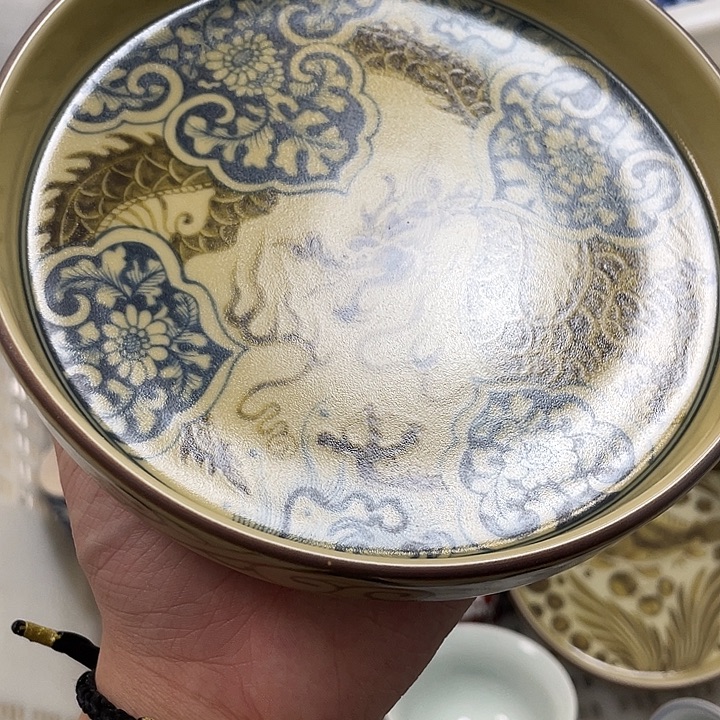 瓷片景德镇釉里金如意穿花龙大壶承
