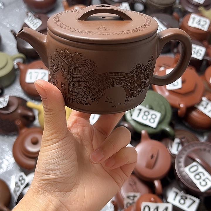 紫砂茶壶紫砂微瑕半手