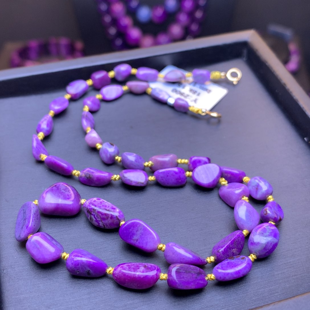 苏纪石（舒俱来）项链18K金镶嵌