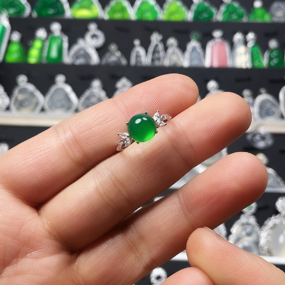 玛瑙/玉髓戒指银S925镶嵌