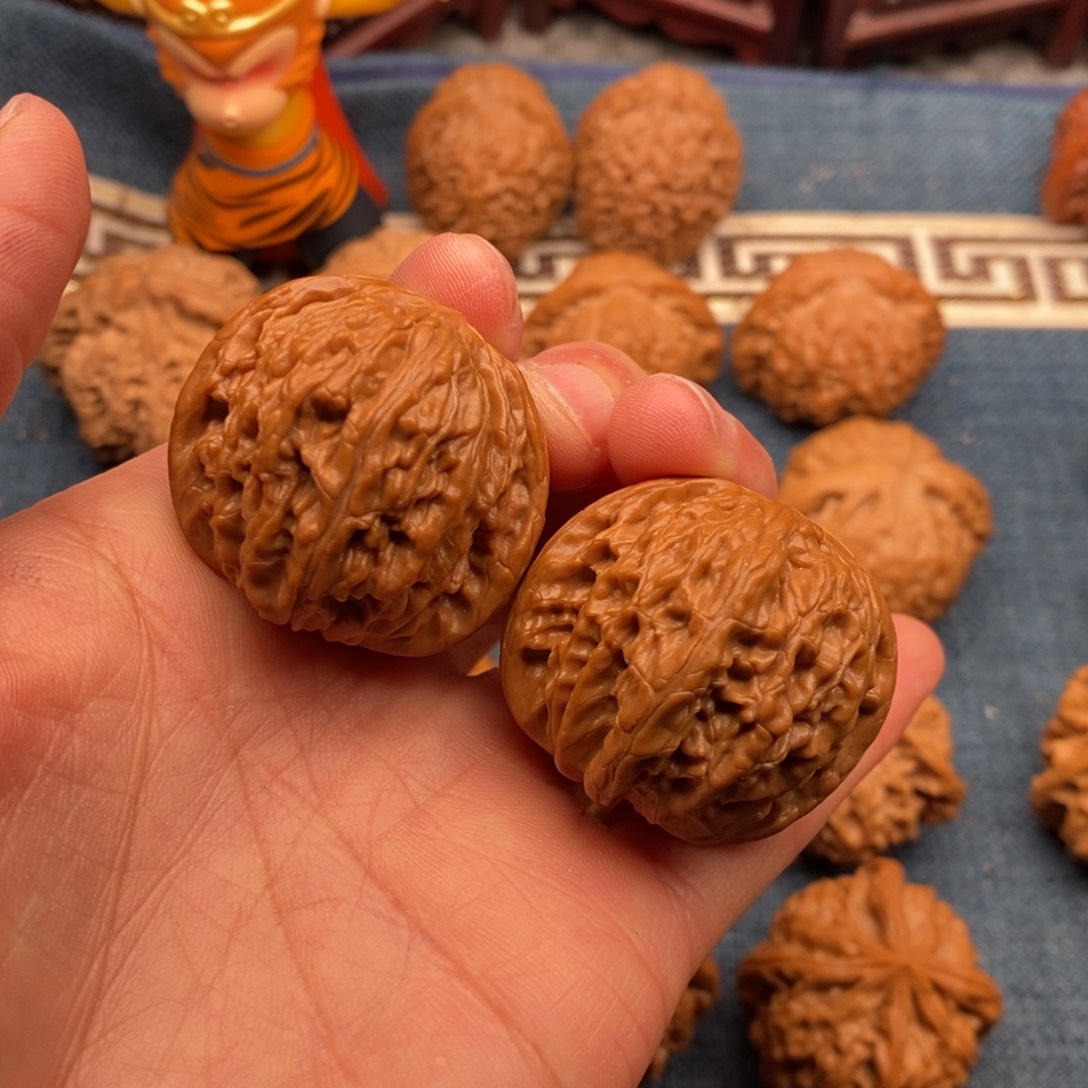 文玩核桃把件35球磨