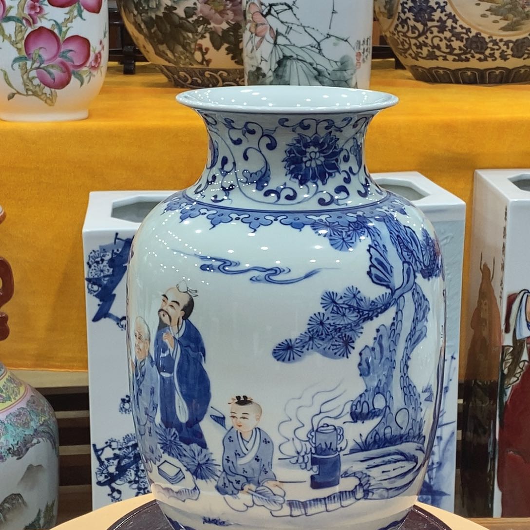 摆件豆*哇景德镇陶瓷冬瓜瓶