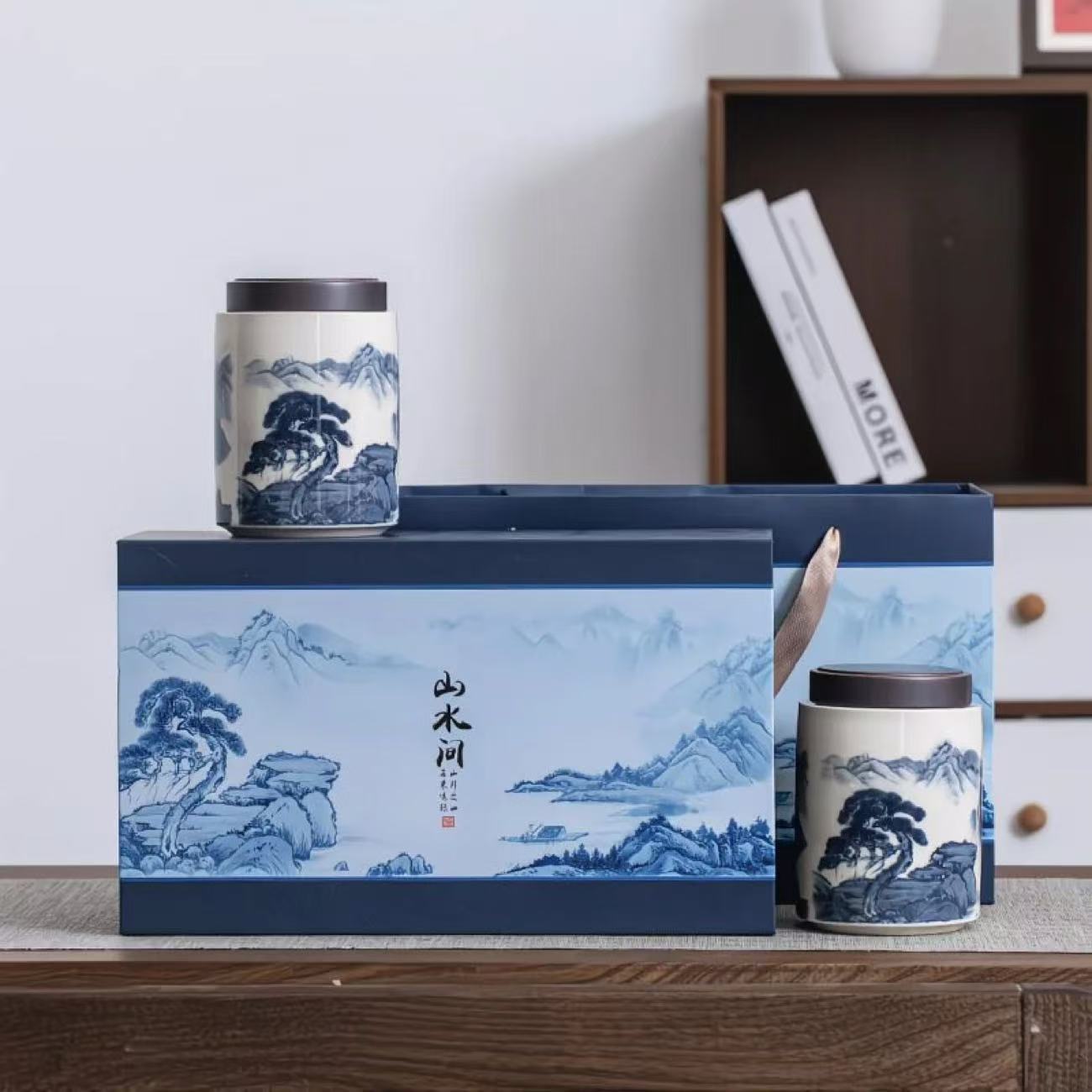 【山水间】25年新茶茉莉花茶浓香型茉莉耐泡型花草茶陶瓷罐装礼盒装