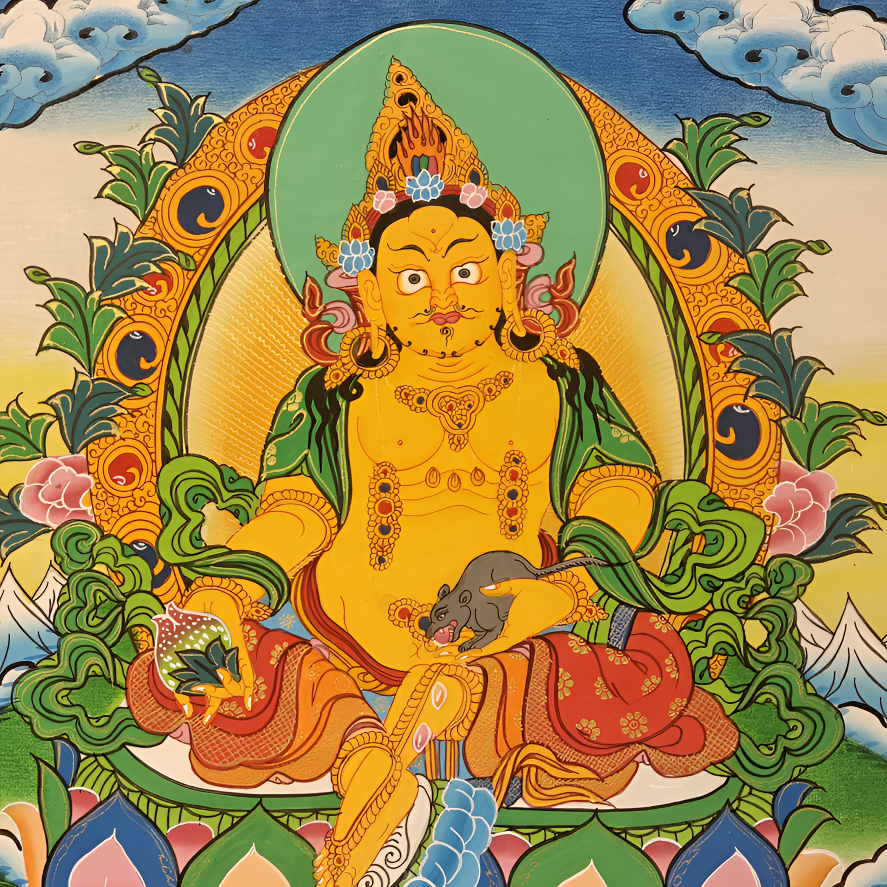 纯手绘福利款小尺寸人物唐卡20×30桌摆