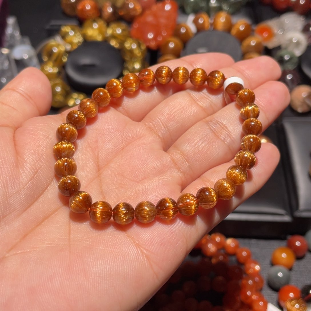 水晶手链未镶嵌由*铜顺发手串6.5mm左右