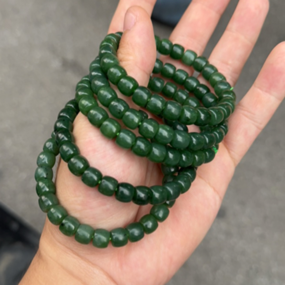 【和田玉碧玉直切手串】和田玉碧玉直切手串约8mm多样性拍一发一