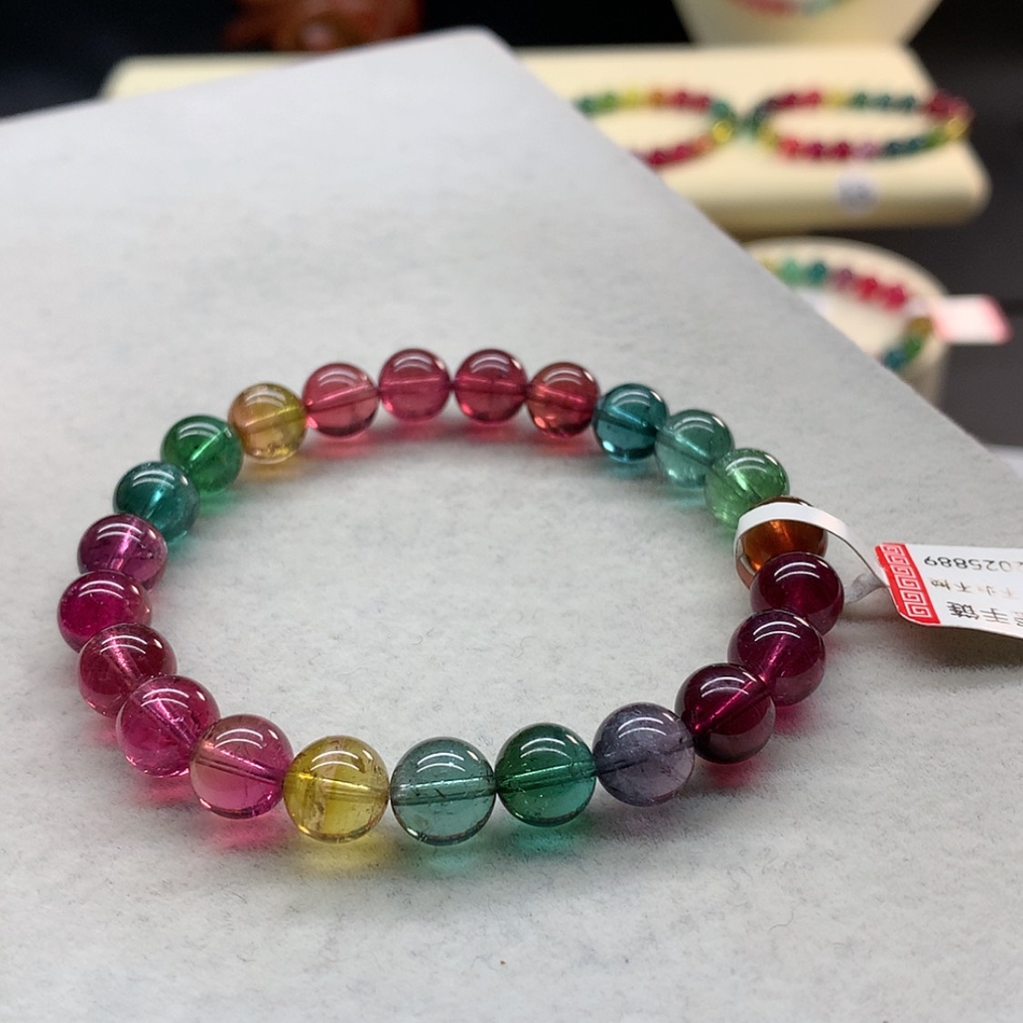 【闪购商品】未镶嵌手链碧玺艳丽色标单圈8.3