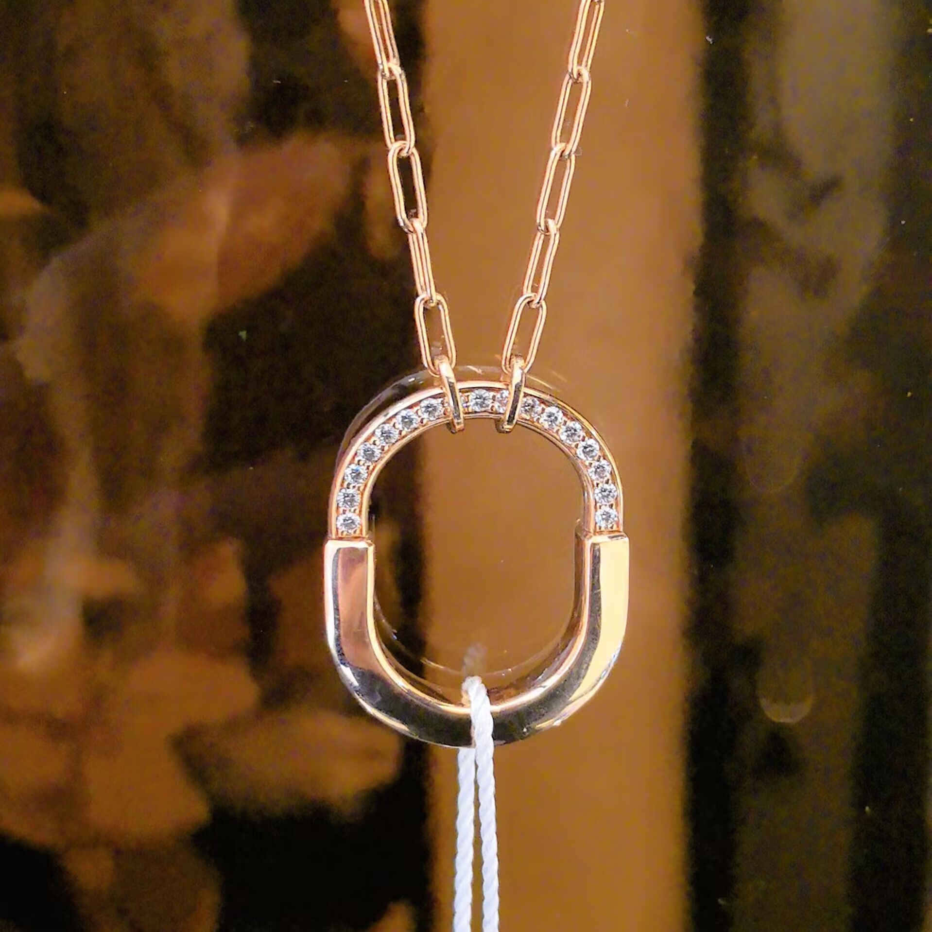 99新 Tiffany & Co./蒂芙尼 lock钻链/#45/盒/玫瑰金
