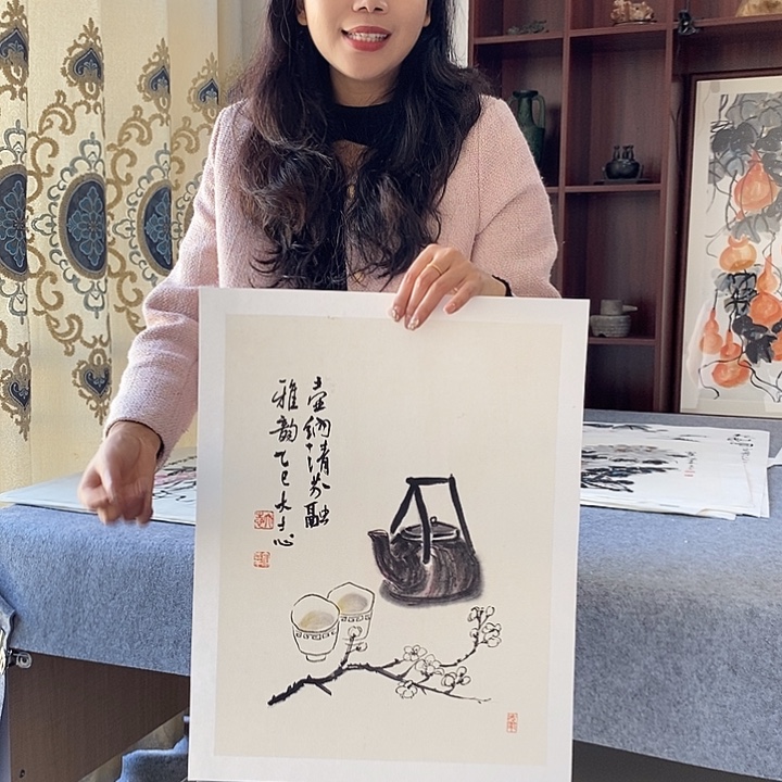 国画纯手绘国画写意作品34*46