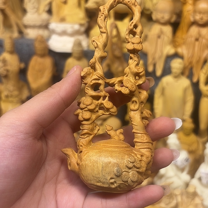 樟科（黄金檀）黄金檀瑕疵提篮壶