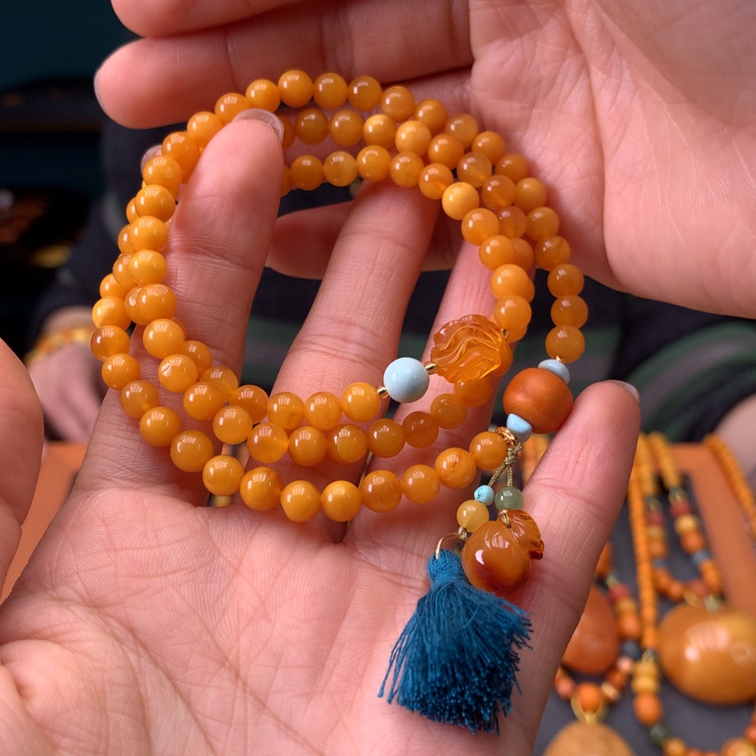 琥珀未镶嵌手串天然