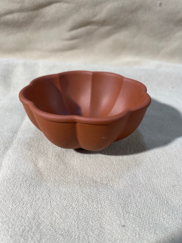 宜兴原矿紫砂主人杯红泥莲花杯