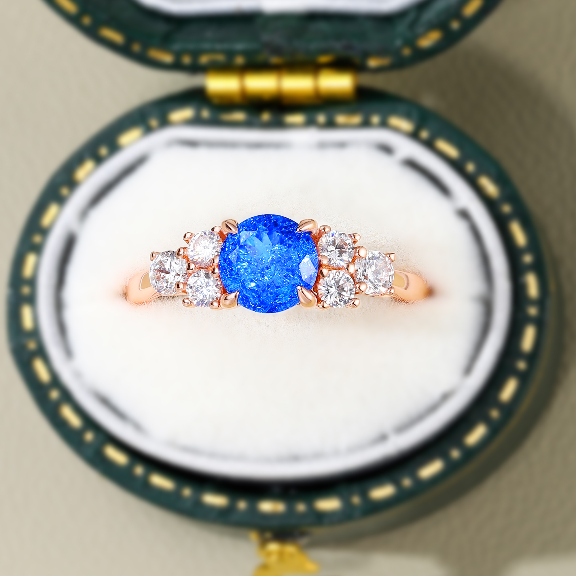 DISSOO 培育蓝宝石[雾屿]系列 氛围感蓝小妖银戒（直播间价）