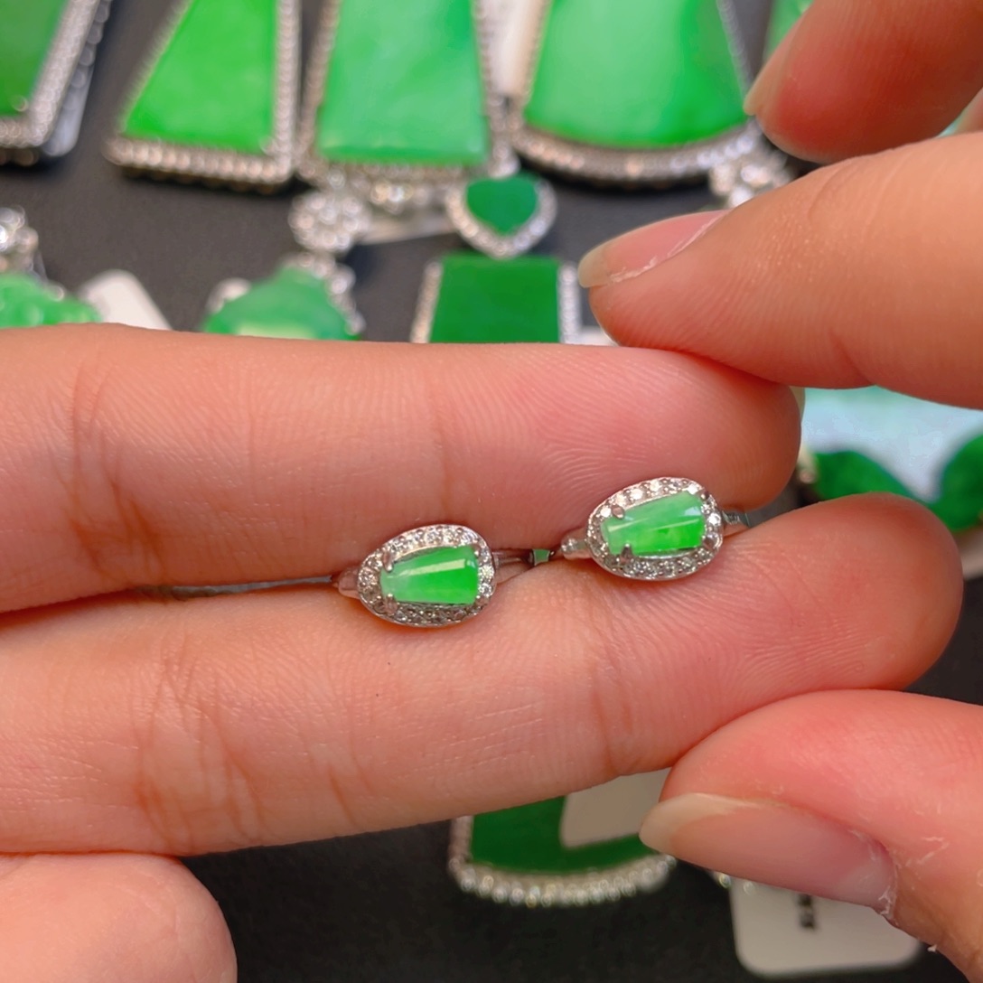 翡翠银S925镶嵌吊坠(不含链)