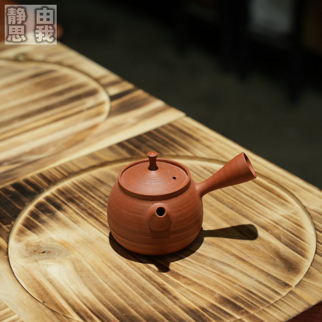 原矿急须朱泥侧把功夫茶壶全手拉工艺卡盖红泥小容量陶瓷泡茶壶