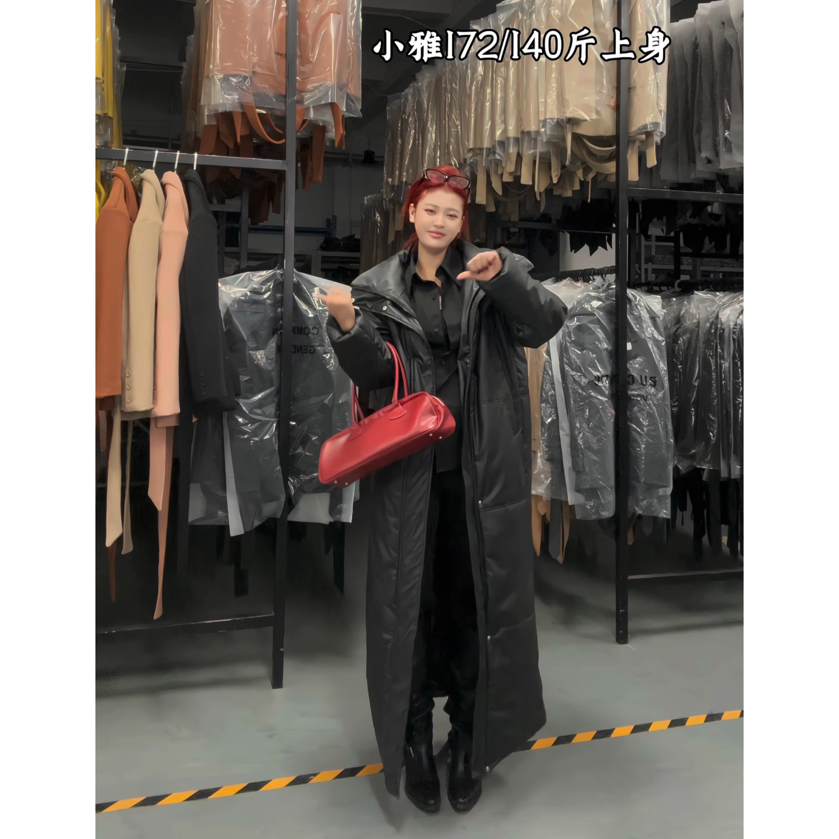 【冬日序曲】高个子超长款酷帅女款冬季pu皮棉服#4399