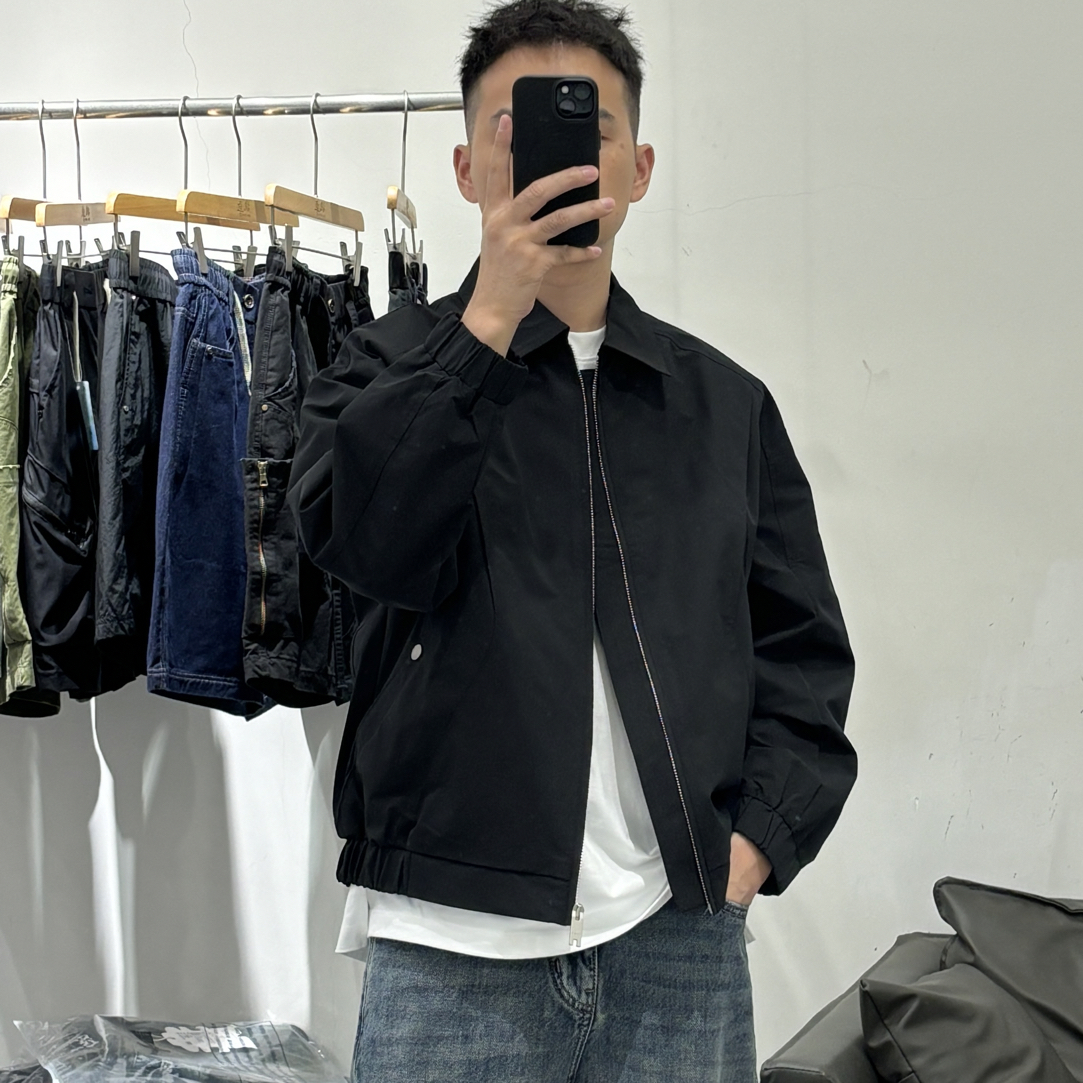 男士秋季高品质翻领长袖橡筋下摆上衣日系巴恩风夹克88641