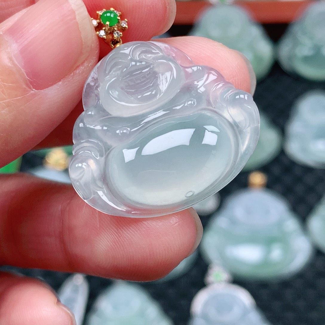 翡翠吊坠(不含链)18K金镶嵌你**喽