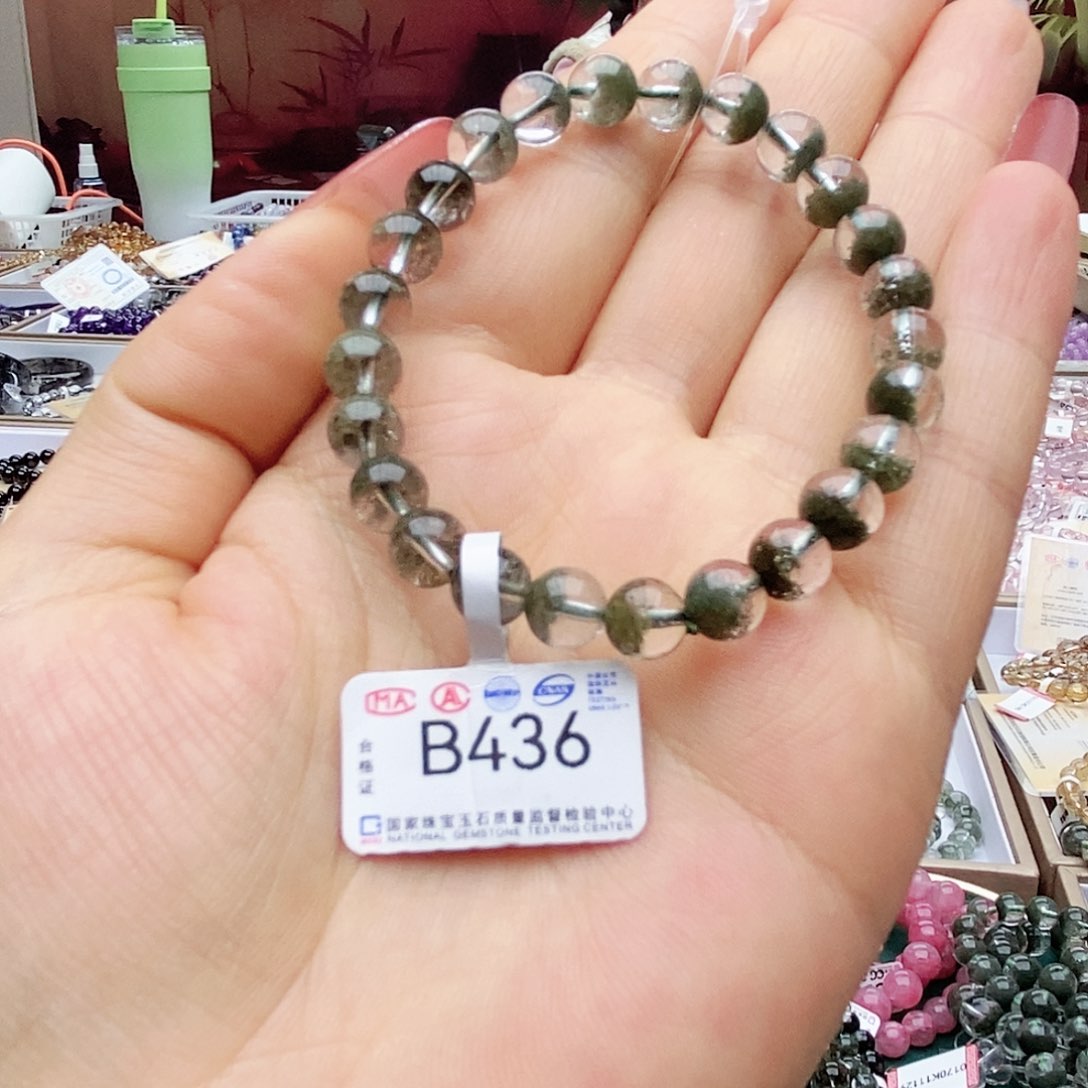 水晶手链未镶嵌B436聚宝盆无红皮7m