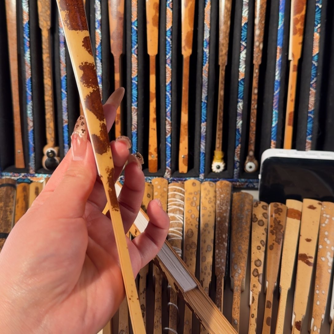 扇子凡*。兵哥扇艺斑竹折扇