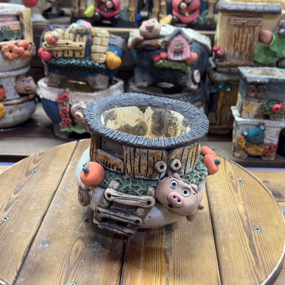 红陶嘻哈多肉花盆