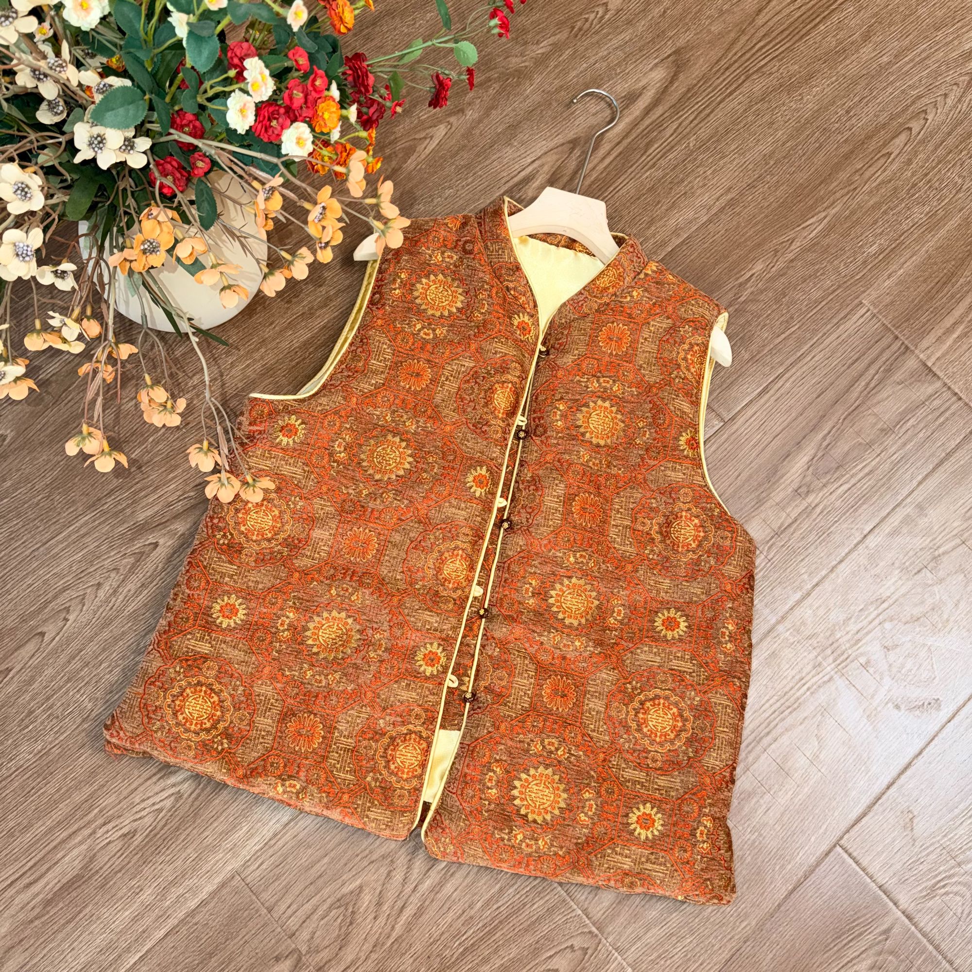 【大季原创】W145冬季夹棉马甲中国风马夹新中式复古显瘦古风