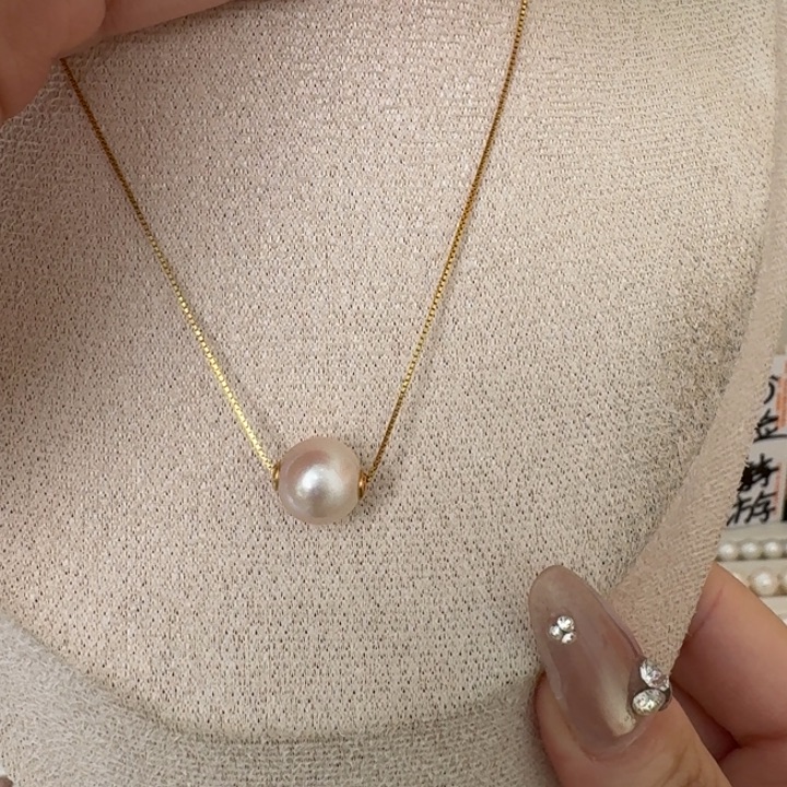 淡水珍珠银S925镶嵌颈饰40号