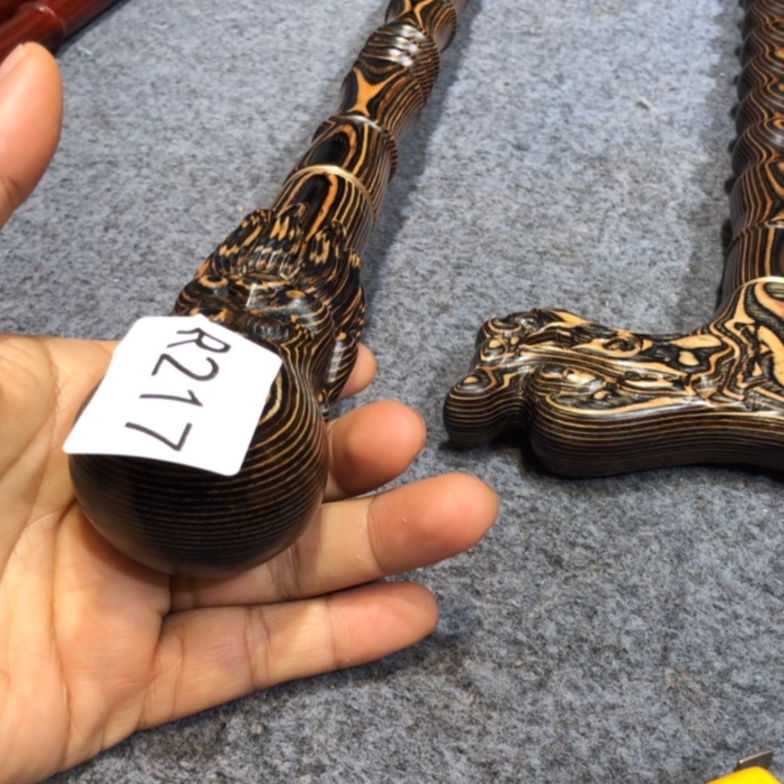 【闪购商品】木闪*斑马木寿星手杖217