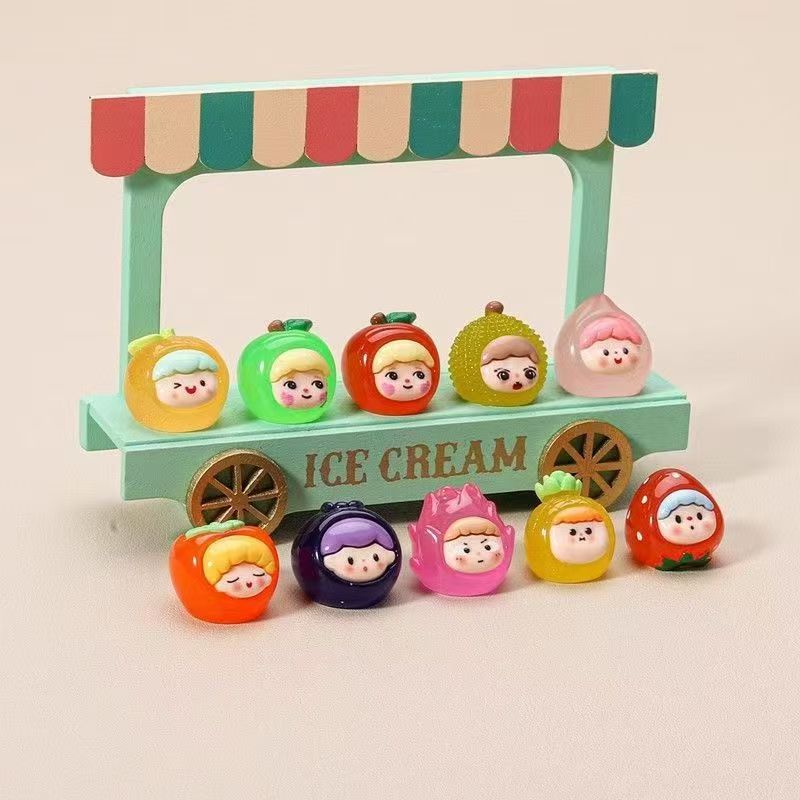 夜光立体水果树脂DIY饰品配件汽车中控台微景观小摆件