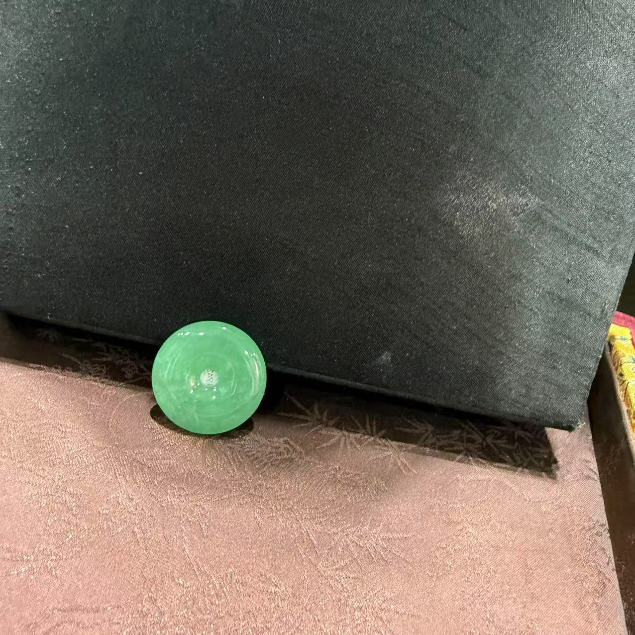 肠总甄选阳绿平安扣奇石-17052