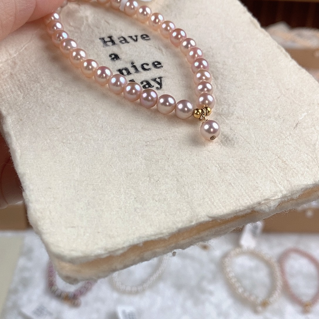 手绳银S925镶嵌淡水珍珠