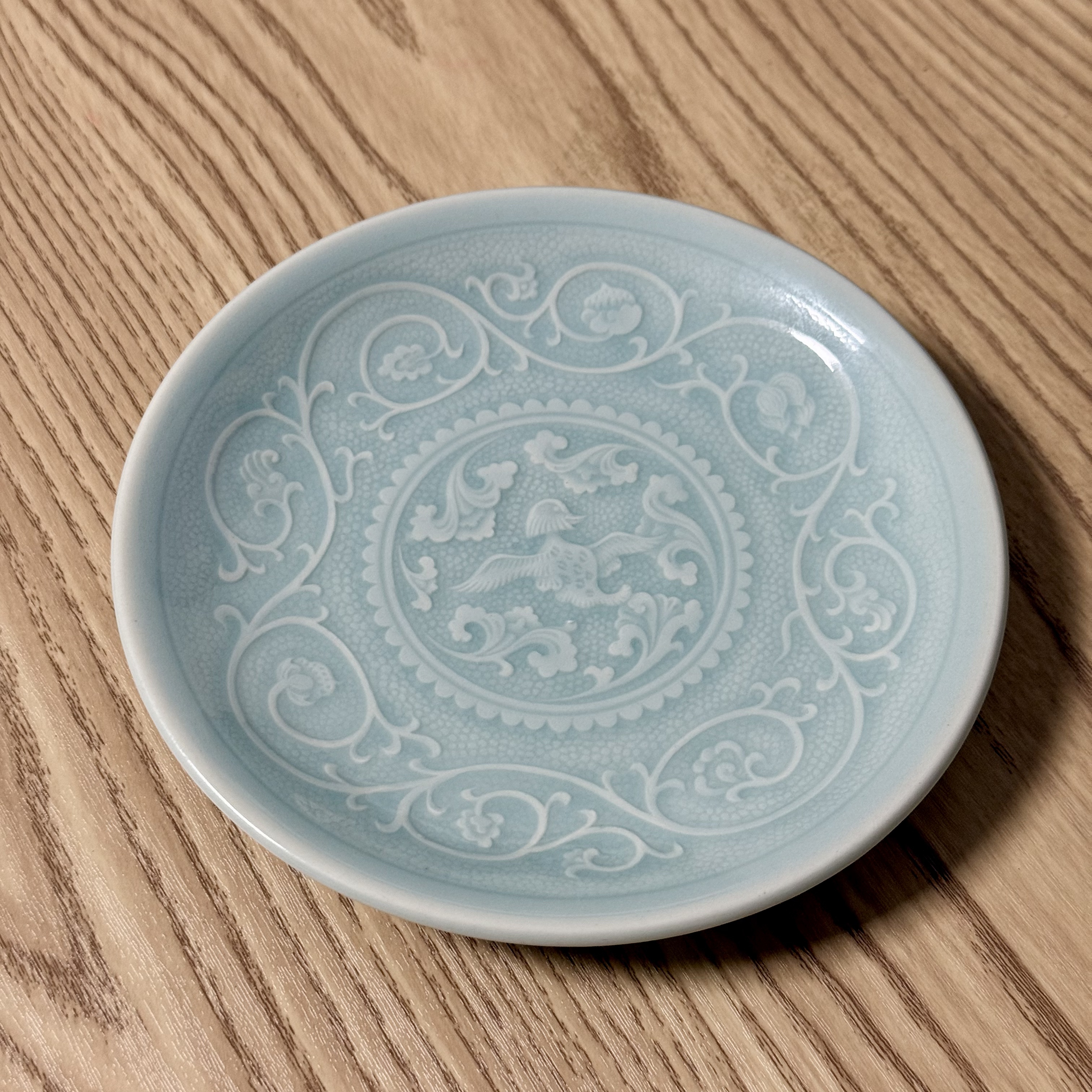 长安知己中国非遗耀州窑青瓷中式餐具6英寸大唐春骨碟盘15.5cm