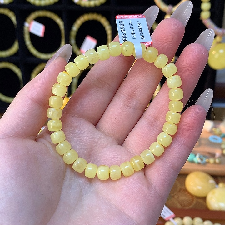 琥珀手链未镶嵌蜜蜡手串素圈